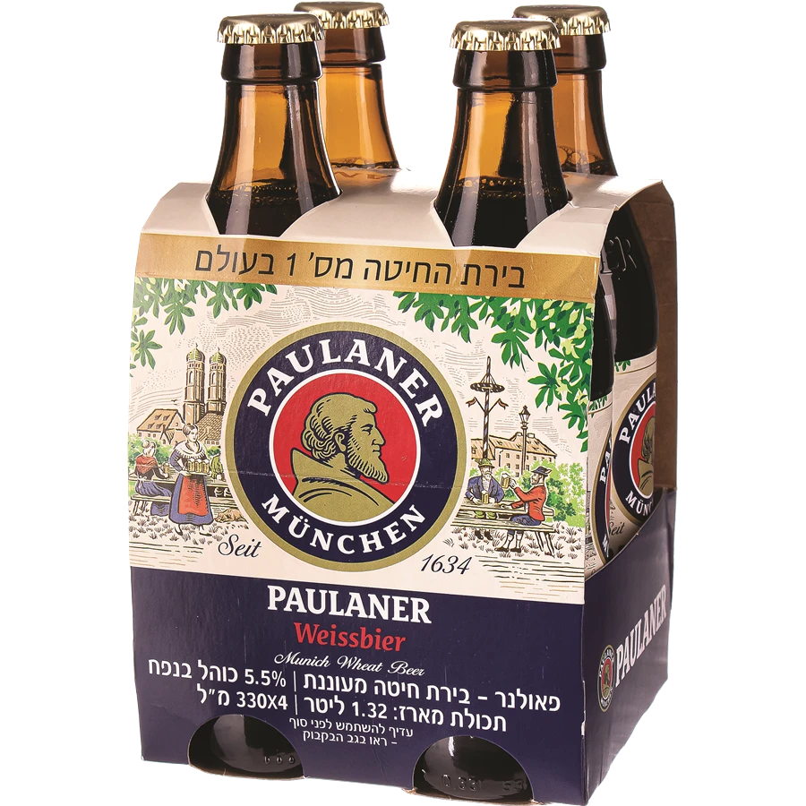 מארז פאולנר בירת חיטה בווארית 330 מ"ל PAULANER WHEAT BEER