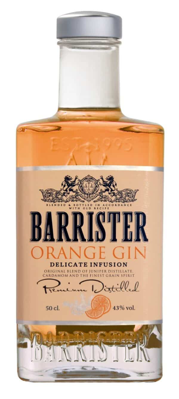 ג'ין באריסטר אורנג' מתובל 700 מ"ל  GIN BARRISTER ORANGE